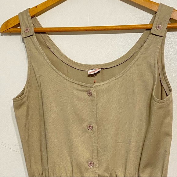 Vintage D.S. Ross Collectibles Khaki Sleeveless Button Front Dress size 7/8 - Picture 2 of 14